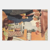 ヴィンテージパーティーのキッチン、ビール、前菜 ラッピングペーパーシート (正面3)