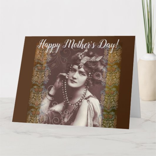 ヴィンテージパーティーガールオンタビクトリアンペストリー カード (正面)