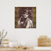 ヴィンテージパーティーガールビクトリアンオンタペストリー ポスター (キッチン)