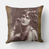 ヴィンテージパーティーガールビクトリアンタペストリー装飾用クッション クッション (裏面)