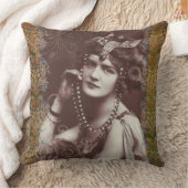 ヴィンテージパーティーガールビクトリアンタペストリー装飾用クッション クッション (ブランケット)