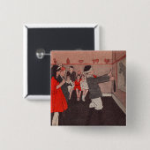 ヴィンテージパーティーゲーム – ロバにしっぽを固定 缶バッジ (正面&裏面)