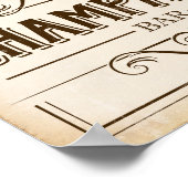 ヴィンテージパーティーシャンパンバーサインプリント ポスター (角)