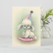 ヴィンテージパーティープードル誕生日招待状 招待状 (スタンド正面)