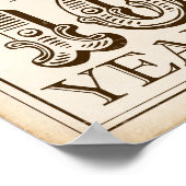 ヴィンテージパーティー応援から10年への署名プリント ポスター (角)