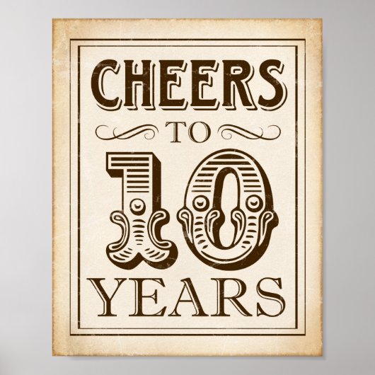 ヴィンテージパーティー応援から10年への署名プリント ポスター (正面)