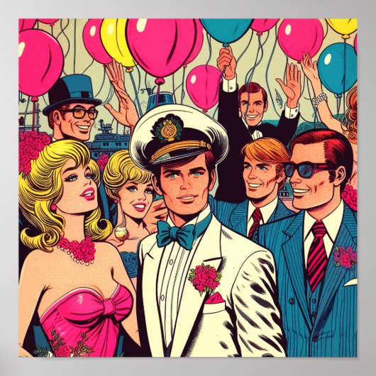 ヴィンテージパーティー漫画 ポスター (正面)