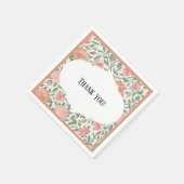ヴィンテージパーフェクトピンク&ピーチバラ スタンダードカクテルナプキン (角)
