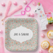 ヴィンテージパーフェクトピンク&ピーチバラ ペーパープレート (パーティー)