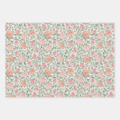 ヴィンテージパーフェクトピンク&ピーチバラ ラッピングペーパーシート (正面3)