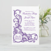 ヴィンテージパープエレガントル卒業パーティー招待状 招待状 (スタンド正面)