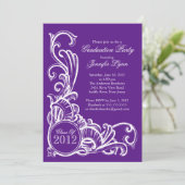 ヴィンテージパープエレガントル卒業パーティー招待状 招待状 (スタンド正面)
