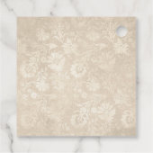 ヴィンテージパープルとアイボリーフローラダマスク フェイバータグ (裏面)