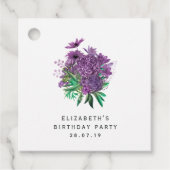 ヴィンテージパープルとアイボリーフローラダマスク フェイバータグ (正面)