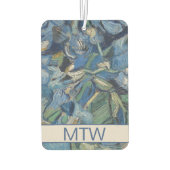 ヴィンテージパープルアイリスフラワーズモノグラム カーエアーフレッシュナー (裏面)