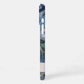 ヴィンテージパープルアイリスフラワーズモノグラム iPhoneケース (左側面)