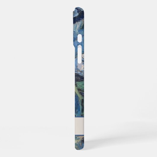 ヴィンテージパープルアイリスフラワーズモノグラム iPhoneケース (左側面)