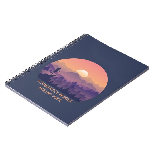 ヴィンテージパープルイエローハイクマウンテンサンセット ノートブック (左側)