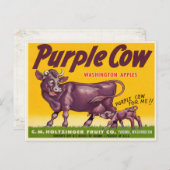 ヴィンテージパープルカウリンゴ付きポストカードプリント ポストカード (正面/裏面)