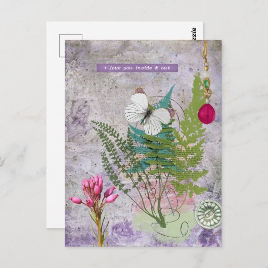 ヴィンテージパープルガーデン ポストカード (正面/裏面)