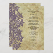 ヴィンテージパープルクイーンアンズレース結婚式 プログラム (正面/裏面)