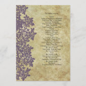 ヴィンテージパープルクイーンアンズレース結婚式 プログラム (裏面)