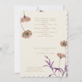 ヴィンテージパープルクリームフローラ写真葬儀プログラム 招待状 (裏面)