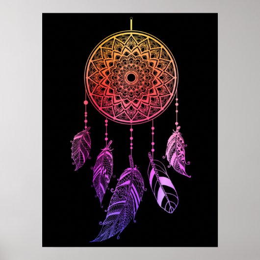ヴィンテージパープルグラディエートドリームキャッチャー ポスター (正面)