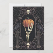 ヴィンテージパープルゴシック骨格ハンドハロウィーン 招待状 (裏面)