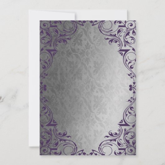 ヴィンテージパープルシルバープリンセスティアラキンセアニラ 招待状 (裏面)