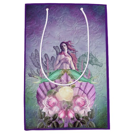 ヴィンテージパープルシーウィッチコラージュ ミディアムペーパーバッグ (正面)