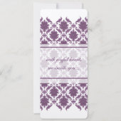 ヴィンテージパープルダマスウェディング招待状 招待状 (正面)