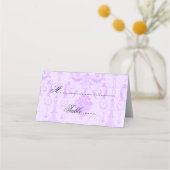 ヴィンテージパープルダマスウェディング プレイスカード (裏面)