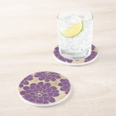 ヴィンテージパープルダリアフローラ結婚ズ コースター (側面)