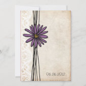 ヴィンテージパープルデイジー結婚式招待状 招待状 (裏面)