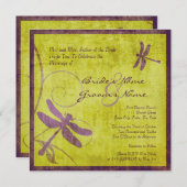 ヴィンテージパープルトンフライ結婚式招待状 招待状 (正面/裏面)