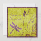 ヴィンテージパープルトンフライ結婚式招待状 招待状 (裏面)