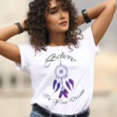 ヴィンテージパープルドリームキャッチャー信じがあなたの夢の中で Tシャツ