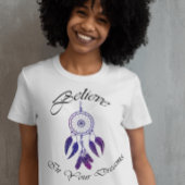 ヴィンテージパープルドリームキャッチャー信じがあなたの夢の中で Tシャツ