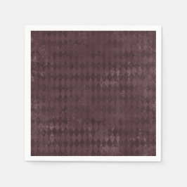 ヴィンテージパープルハーレキンパターン紙 スタンダードカクテルナプキン