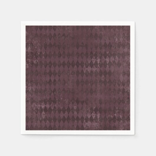 ヴィンテージパープルハーレキンパターン紙 スタンダードカクテルナプキン (正面)
