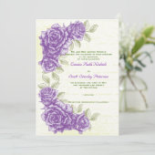ヴィンテージパープルバラのカスタム結婚式の招待状 招待状 (スタンド正面)