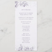 ヴィンテージパープルバラグリッター結婚紙吹雪 プログラム (裏面)