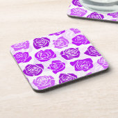 ヴィンテージパープルバラコルクコースター コースター (左側)