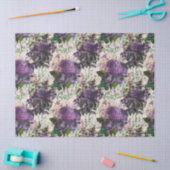 ヴィンテージパープルバラデクページティッシュペーパー 薄葉紙 (クラフト)