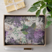 ヴィンテージパープルバラデクページティッシュペーパー 薄葉紙 (ギフト)