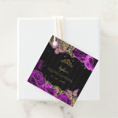 ヴィンテージパープルバラブラック金ゴールドレースキンセアニラ フェイバータグ (インサイチュ)