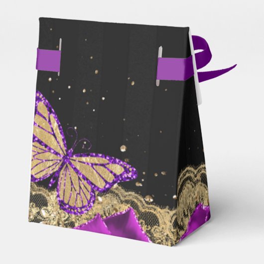 ヴィンテージパープルバラブラック金ゴールドレースキンセアニラ フェイバーボックス (裏面サイド)