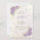ヴィンテージパープルバラ結婚ブライダルシャワー招待状 招待状 (正面)