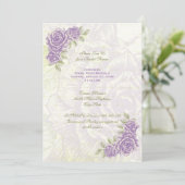 ヴィンテージパープルバラ結婚ブライダルシャワー招待状 招待状 (スタンド正面)